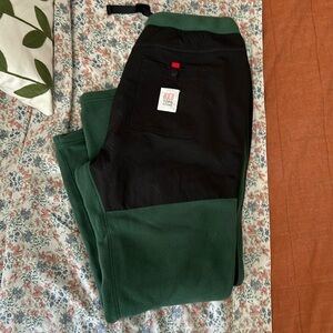 NWOT Topo designs fleece pants, W XL